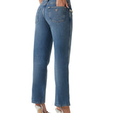 Jeans straight Daisy con finiture gioiello denim medio