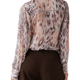 Blusa Josette in chiffon jaguar powder