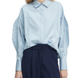 Camicia Ama in popeline coronado blu