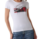 T-shirt stampa roses bianco