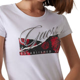 T-shirt stampa roses bianco