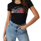T-shirt stampa roses nero