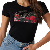 T-shirt stampa roses nero