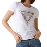 T-shirt cheeta logo triangle bianco