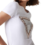T-shirt cheeta logo triangle bianco