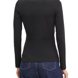 T-shirt maniche lunghe logo triangolo love nero
