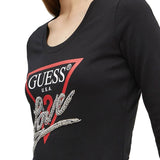 T-shirt maniche lunghe logo triangolo love nero