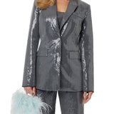 Blazer monopetto New Doris paillettes grigio