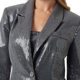 Blazer monopetto New Doris paillettes grigio