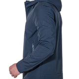 Giubbino con zip e cappuccio in nylon blu