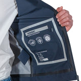 Giubbino con zip e cappuccio in nylon blu