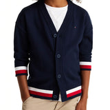 Cardigan con bottoni kids con motivo iconico blu
