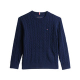 Girocollo junior a trecce blu