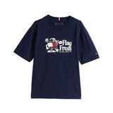T-shirt kids con stampa frontale blu