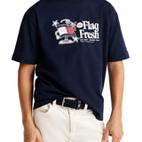 T-shirt kids con stampa frontale blu