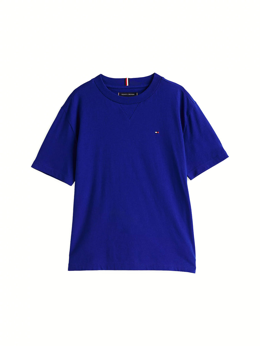T-shirt kids essential con bandierina blu medio