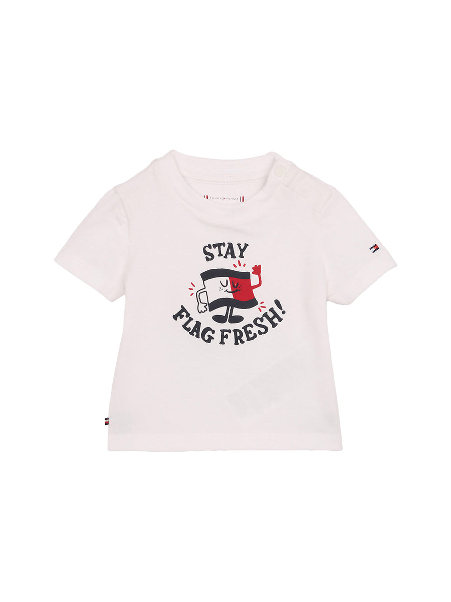 T-shirt neonato con logo grafico bianco