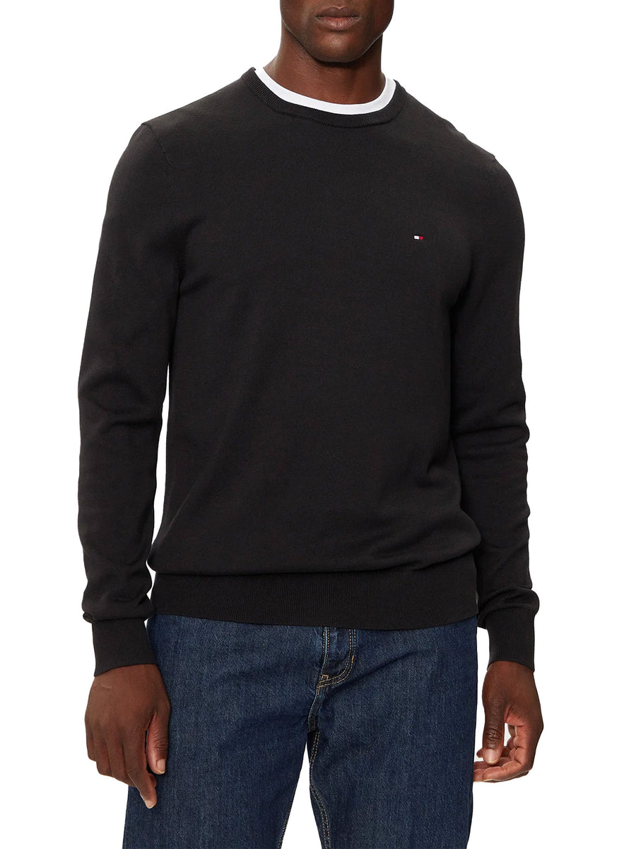 Girocollo slim fit essential in cotone nero