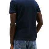 T-shirt slim fit con bordi a contrasto blu