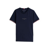 T-shirt slim fit con bordi a contrasto blu