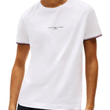 T-shirt slim fit con bordi a contrasto bianco