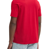 T-shirt maniche corte inserto banda logo sul petto rosso