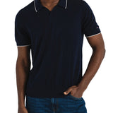 Polo Johnny in cotone lyocell blu