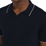 Polo Johnny in cotone lyocell blu