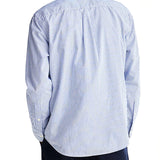 Camicia regular fit a righe in popeline celeste/bianco