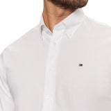 Camicia regular fit in cotone stretch bianco