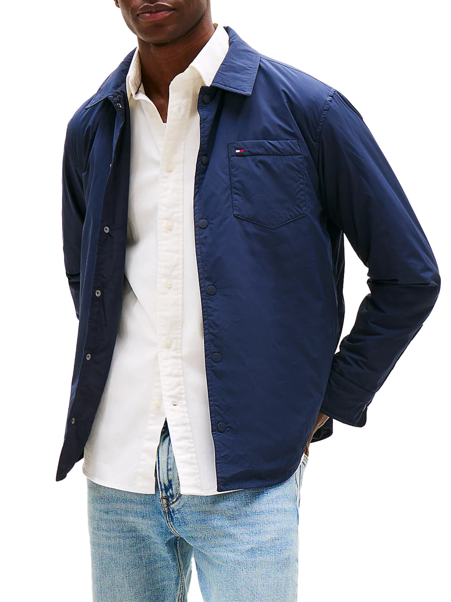 Giacca stile camicia ripiegabile blu
