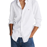 Camicia Oxford slim fit in piqué bianco