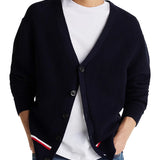 Cardigan relaxed fit con scollatura a V blu