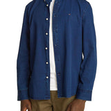 Camicia chambray regular fit denim blu