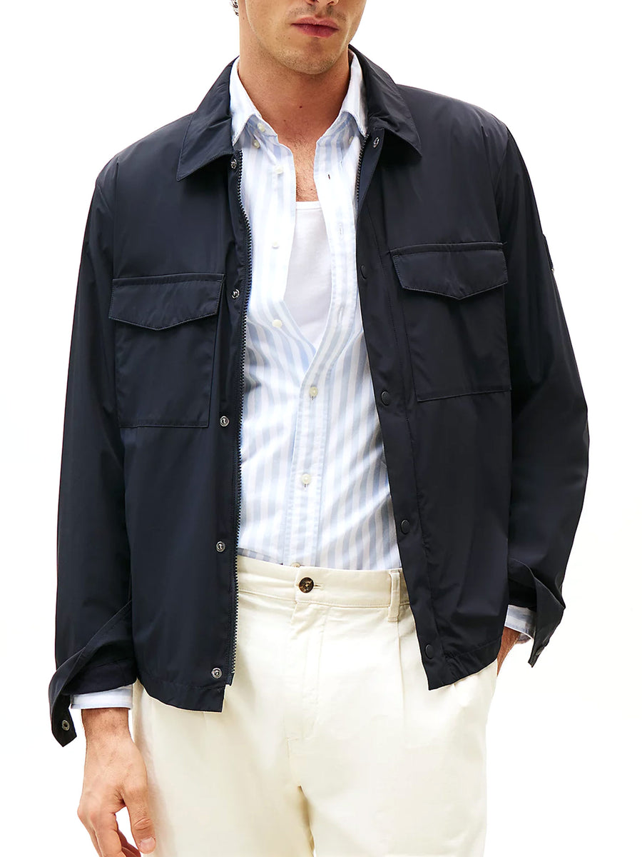 Overshirt tech in nylon strech blu
