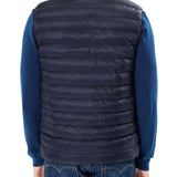 Gilet trapuntato con zip blu