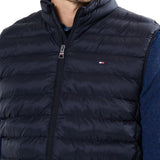 Gilet trapuntato con zip blu