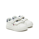 Sneakers con chiusura a velcro con logo bianco