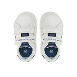 Sneakers con chiusura a velcro con logo bianco