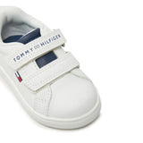 Sneakers con chiusura a velcro con logo bianco