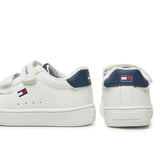 Sneakers con chiusura a velcro con logo bianco