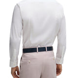 Camicia slim fit H-Hank Kent in popeline bianco