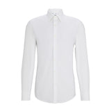 Camicia slim fit H-Hank Kent in popeline bianco