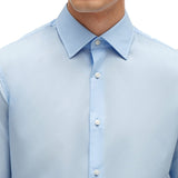 Camicia slim fit H-Hank Kent in popeline celeste