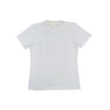 T-shirt jersey di cotone logo verticale fluo bianco