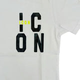T-shirt jersey di cotone logo verticale fluo bianco