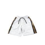 Bermuda cotone banda logo laterale bianco