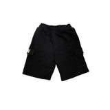 Bermuda cotone cargo con logo sulla tasca nero