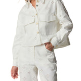 Giacca ricami denim bianco