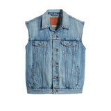 Smanicato con bottoni trucker denim chiaro